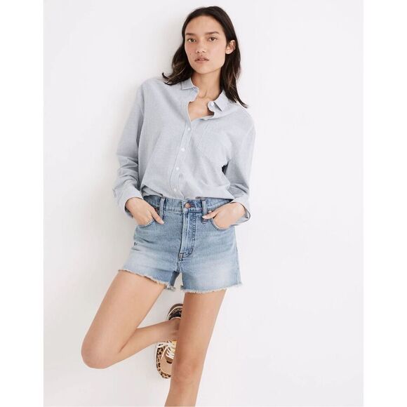 Madewell The Perfect Jean Short in Balsam Wash: Tencel Denim Edition Size 27 - Picture 2 of 13